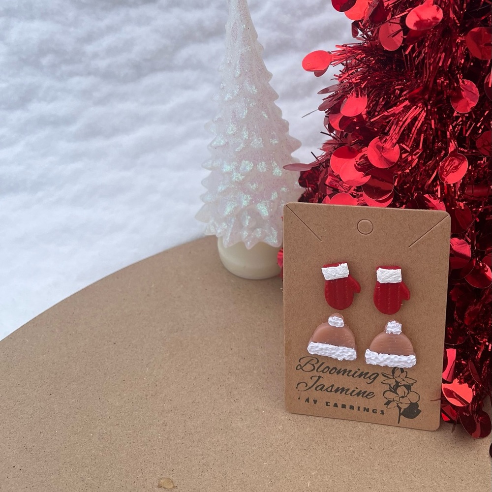 Christmas clay earrings